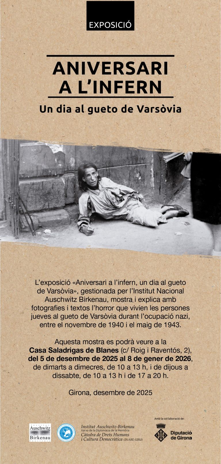 Exposició: “Aniversari a l’infern. Un dia al gueto de Varsòvia”