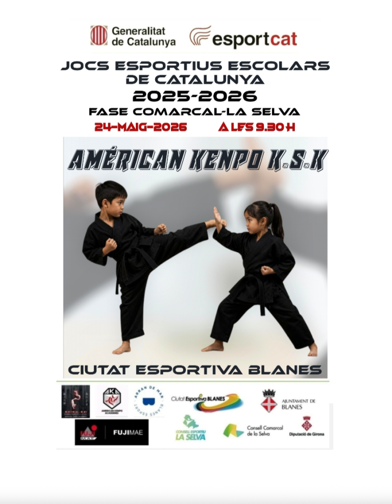 American Kenpo KSK Jocs esportius escolars de Catalunya Fase Comarcal